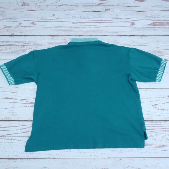 Vintage Izod Medium Green Thick Cotton Golf Polo Shirt - Picture 2 of 7